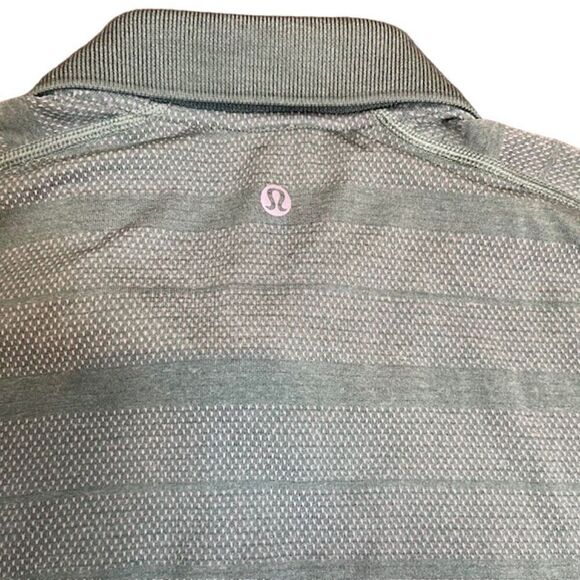 Lululemon Metal Vent Tech Polo 2.0 Wave Fade Rosemary Green Stripe Size Medium - Picture 7 of 8